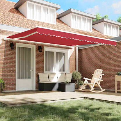 Retractable Awning Marine blue 400 x 300 cm Polyester