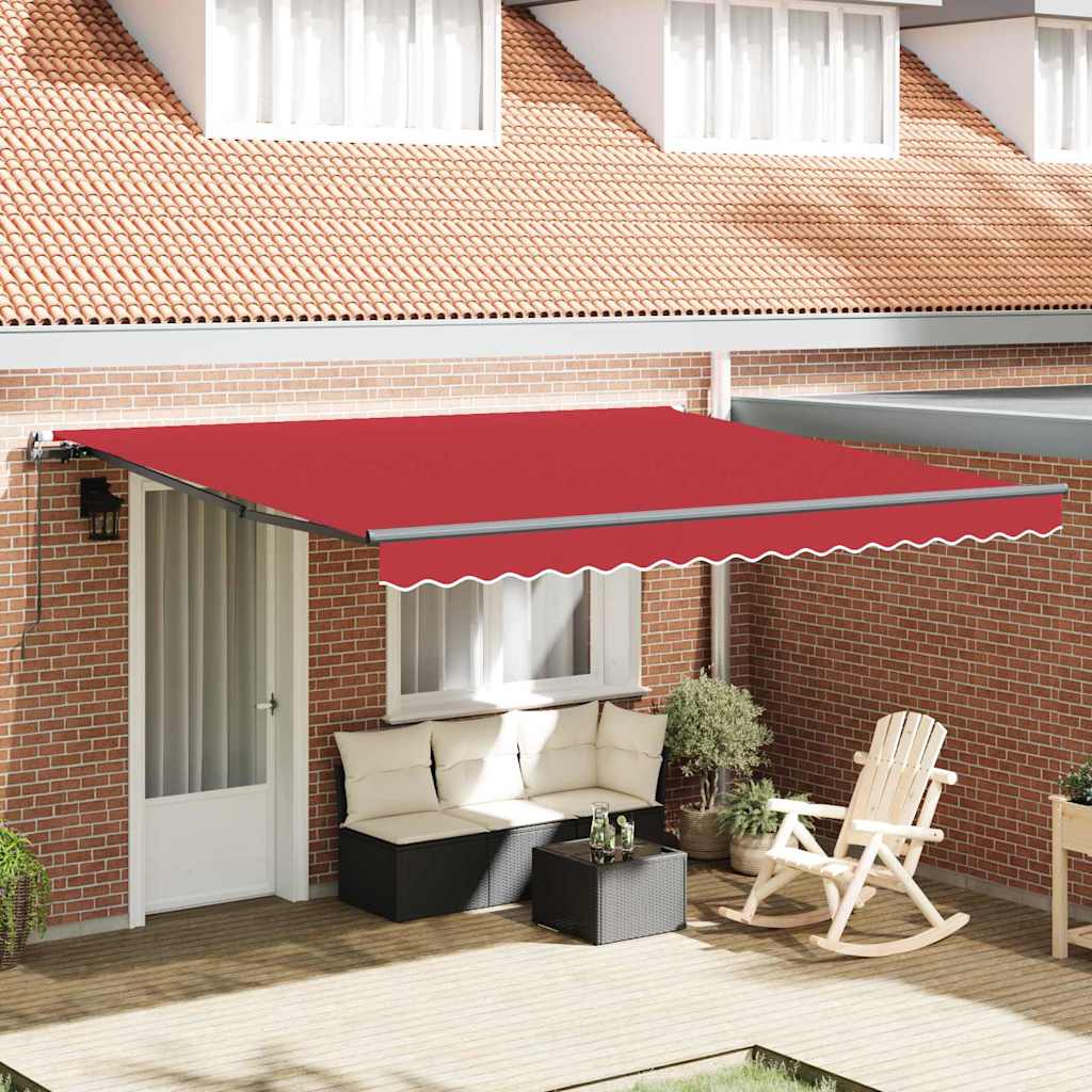 Awning Red Manual Red 400 x 300 cm Fabric