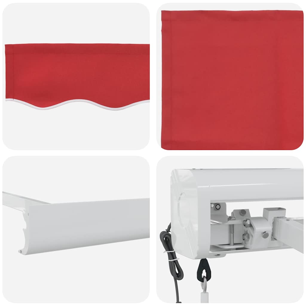 Retractable Awning Red 400 x 300 cm Fabric and Metal