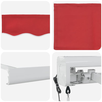 Retractable Awning Red 400 x 300 cm Fabric and Metal