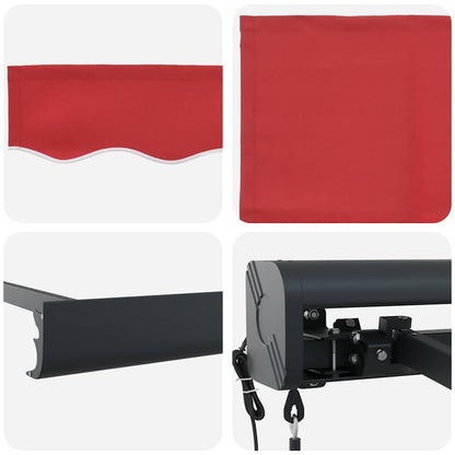 Retractable Awning Manual Red 400 x 300 cm Fabric, Metal