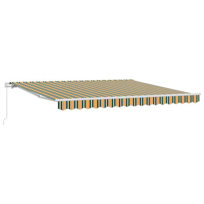 Retractable Awning Green and yellow 400 x 300 cm Polyester