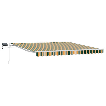 Retractable Awning with Green and yellow 400 x 300 cm Fabric