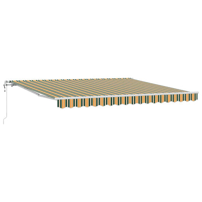 Retractable Awning 400 x 300 cm Green and yellow