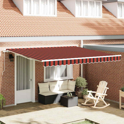 Retractable Awning Orange and brown 400 x 350 cm Polyester