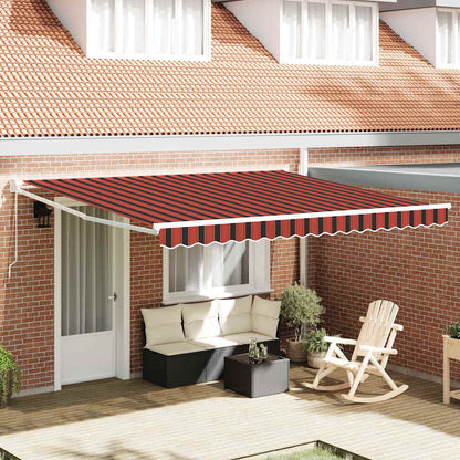 Retractable Awning Yellow and orange 400 x 350 cm Polyester