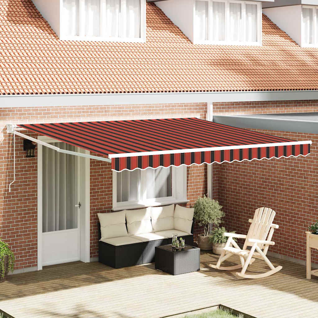 Retractable Awning with Yellow and orange 400 x 350 cm Fabric