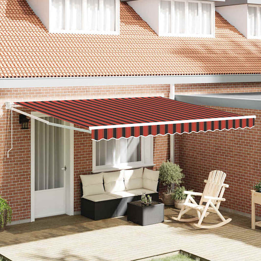 Retractable Awning with Yellow and orange 400 x 350 cm Fabric