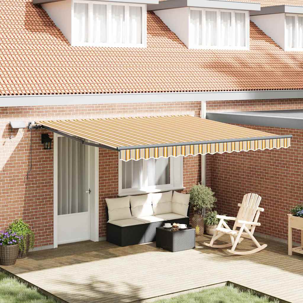 Retractable Awning Manual Multicolour 400 x 350 cm Fabric