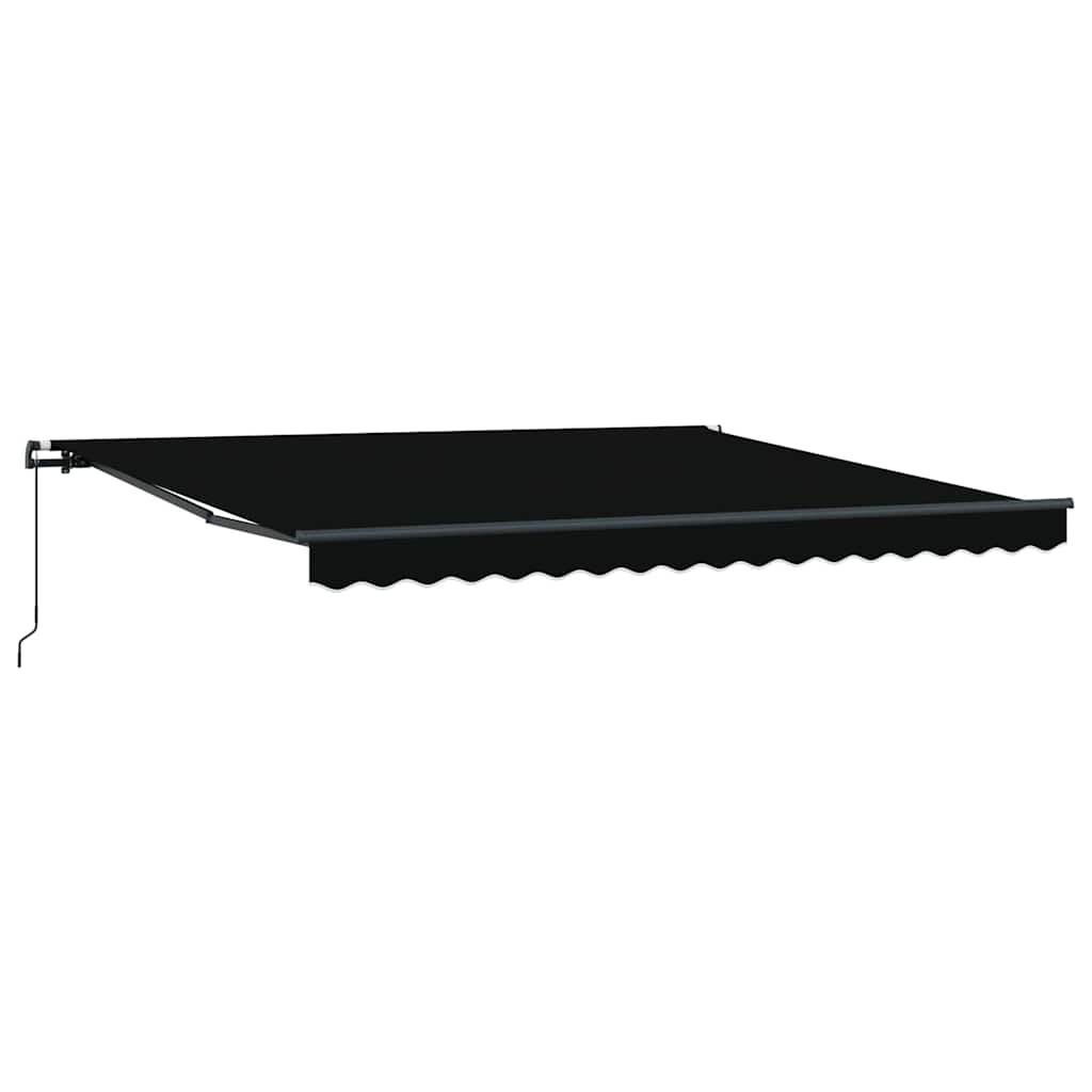Awning Manual Black 400 x 350 cm Fabric