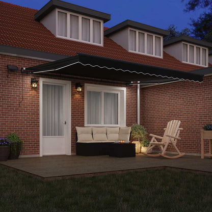 Retractable Awning Manual Black 400 x 350 cm Fabric