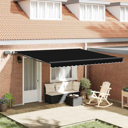 Retractable Awning Manual Black 400 x 350 cm Fabric