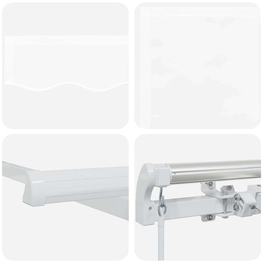 Retractable Awning Manual White 400 x 350 cm Fabric and Metal