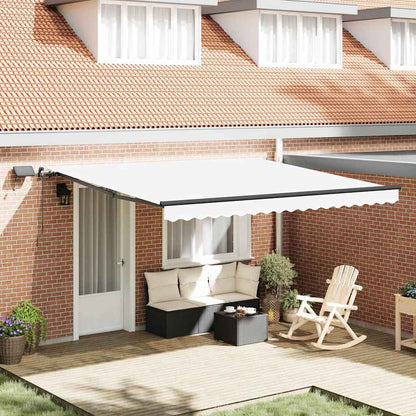 Retractable Awning Manual White 400 x 350 cm Fabric