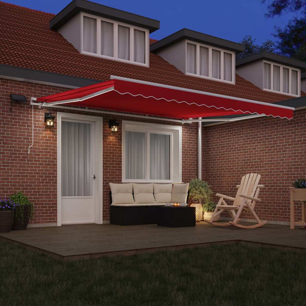 Retractable Awning with Manual Red 400 x 350 cm Fabric