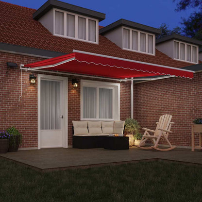 Retractable Awning with Manual Red 400 x 350 cm Fabric