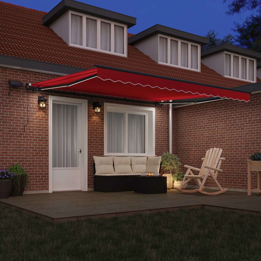 Retractable Awning Manual Red 400 x 350 cm Fabric