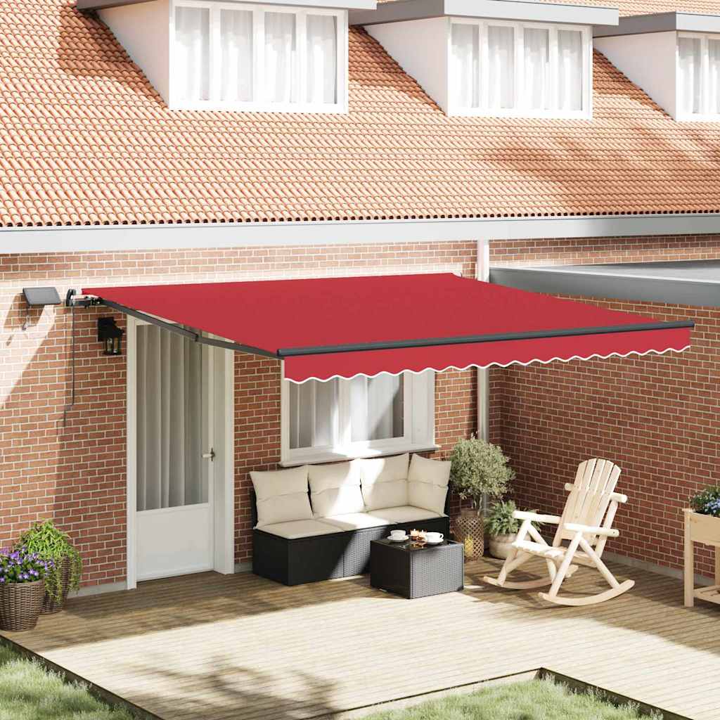 Retractable Awning Manual Red 400 x 350 cm Fabric
