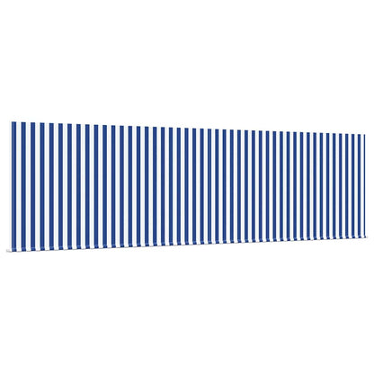 Retractable Awning Manual Blue and white 450 x 300 cm Fabric