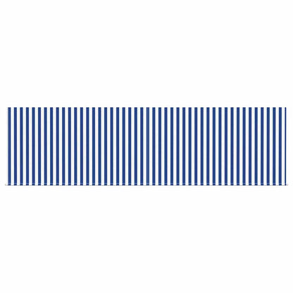 Retractable Awning Manual Blue and white 450 x 300 cm Fabric