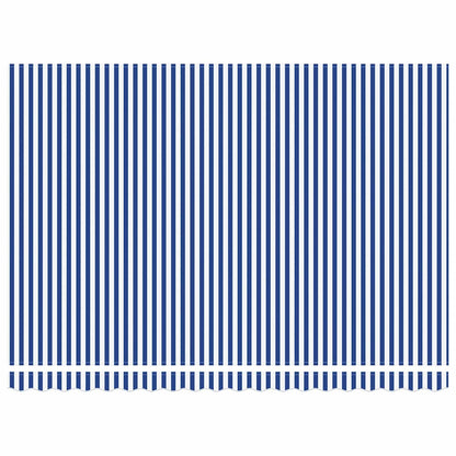 Retractable Awning Manual Blue and white 450 x 300 cm Fabric