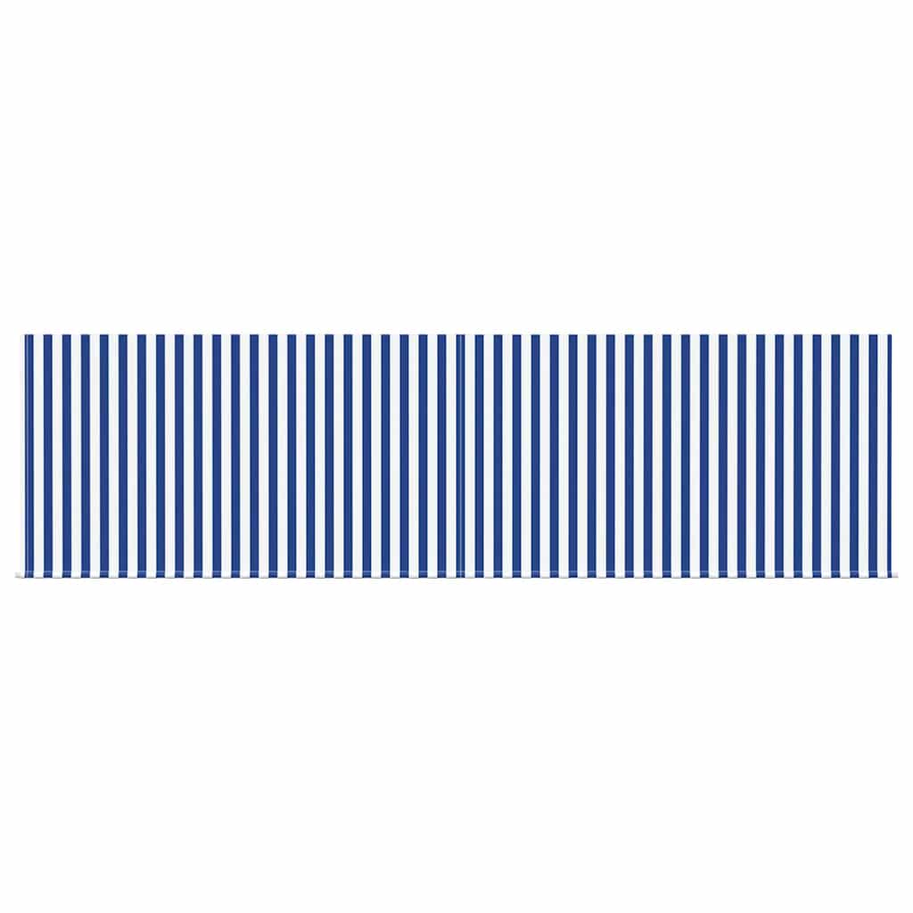 Retractable Awning Blue and white 450 x 300 cm Fabric