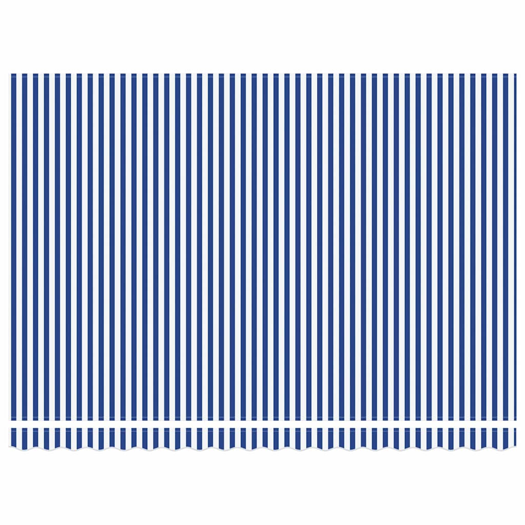 Retractable Awning Blue and white 450 x 300 cm Fabric