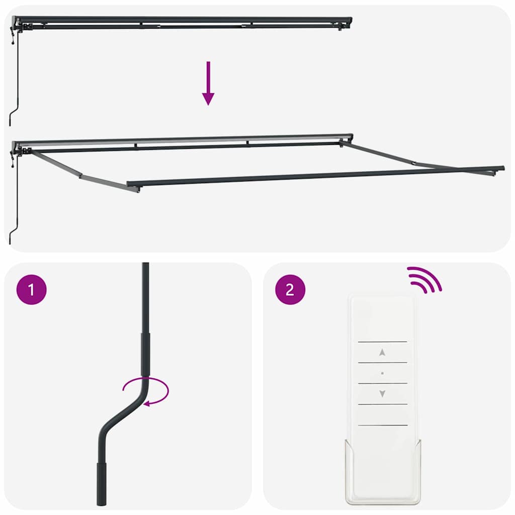 Retractable Awning Blue and white 450 x 300 cm Fabric