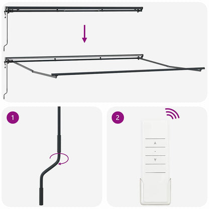 Retractable Awning Blue and white 450 x 300 cm Fabric