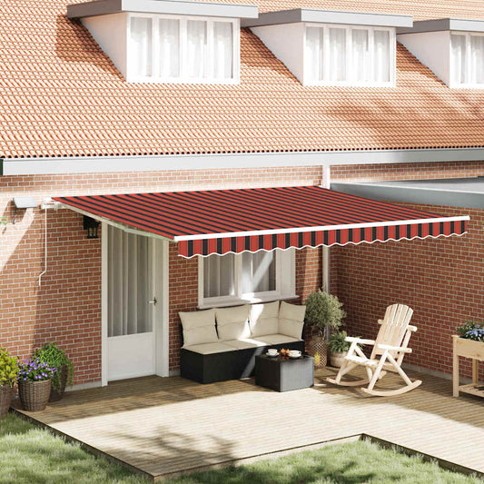 Retractable Awning with Orange and brown 450 x 300 cm Fabric