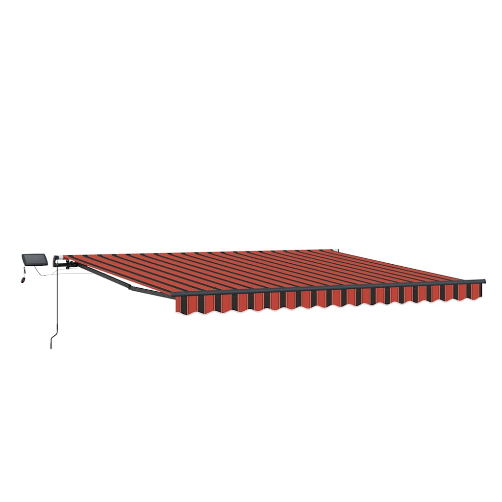 Retractable Awning Manual Orange and brown 450 x 300 cm Fabric
