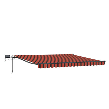 Retractable Awning Manual Orange and brown 450 x 300 cm Fabric