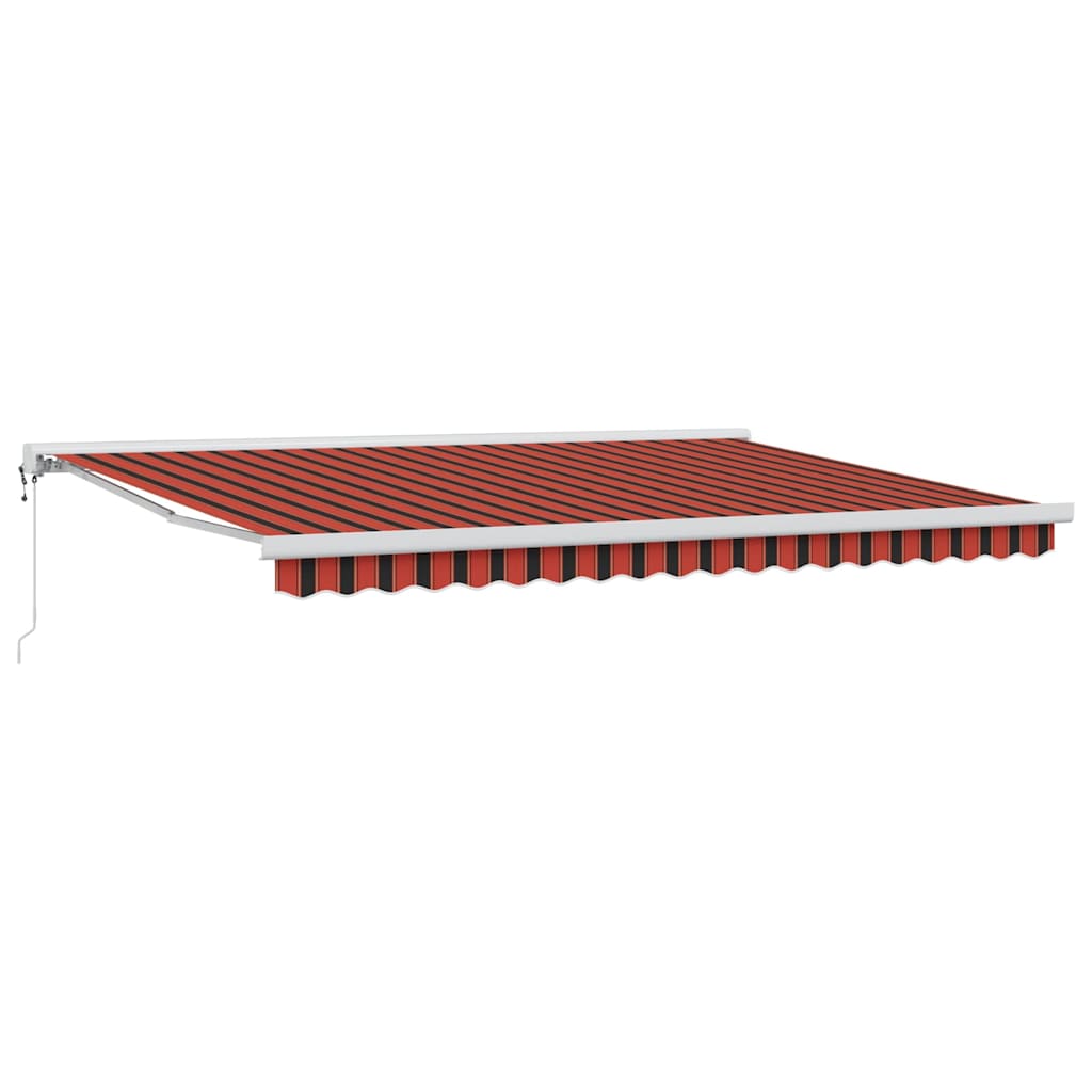 Retractable Awning Orange and brown 450 x 300 cm Fabric, Metal