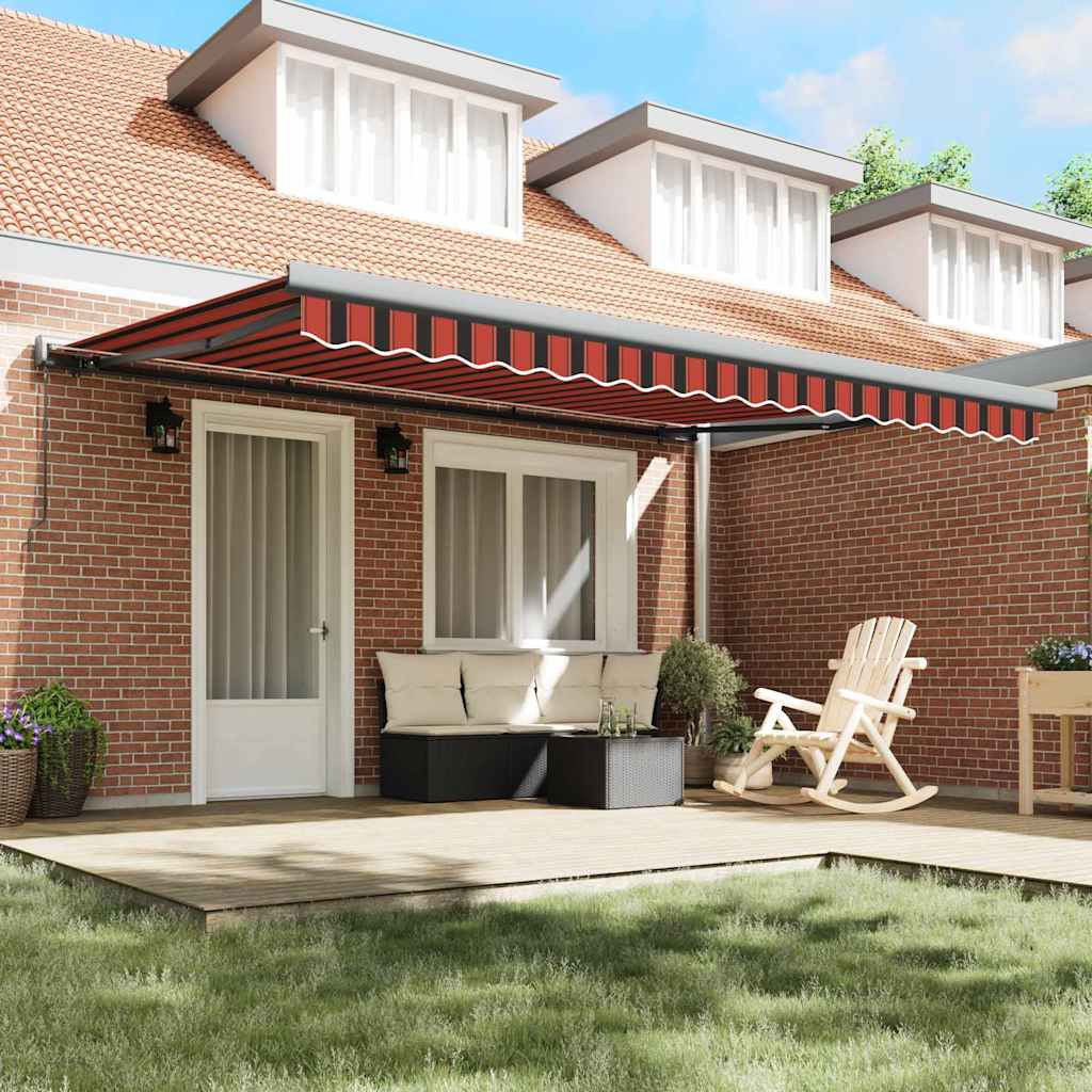 Retractable Awning Orange and Brown 450 x 300 cm