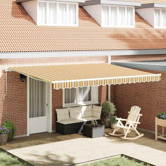 Retractable Awning Multicolour 450 x 300 cm Polyester and Metal