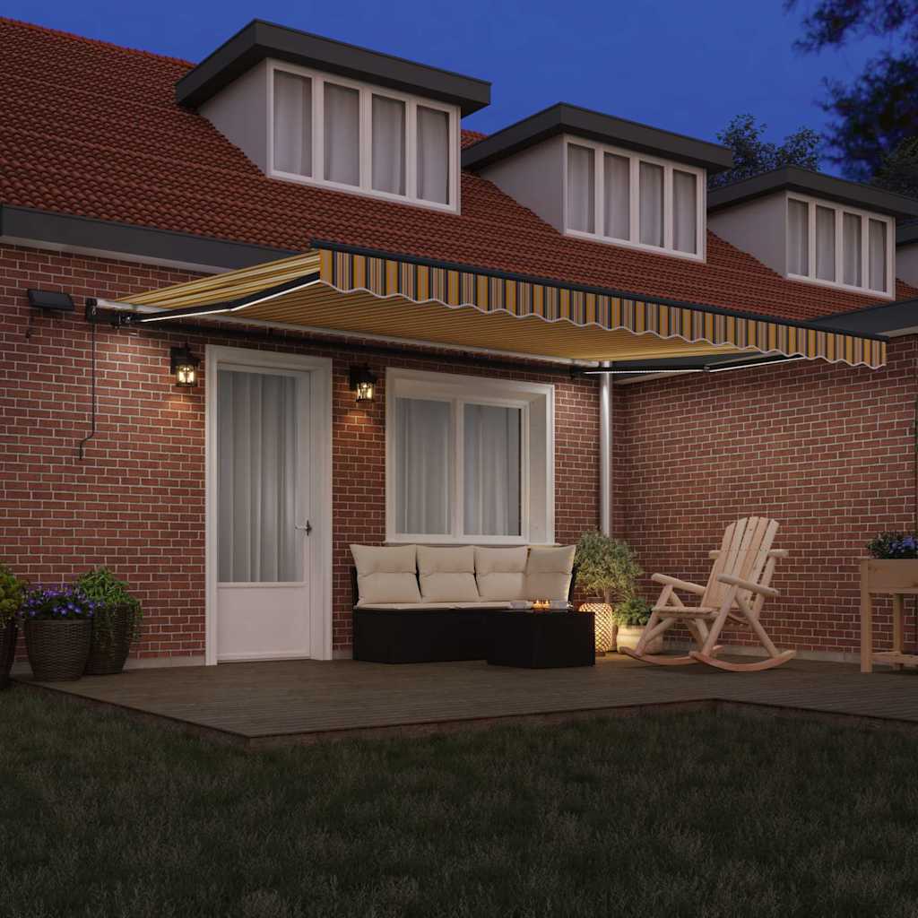 Retractable Awning Manual Multicolour 450 x 300 cm Fabric