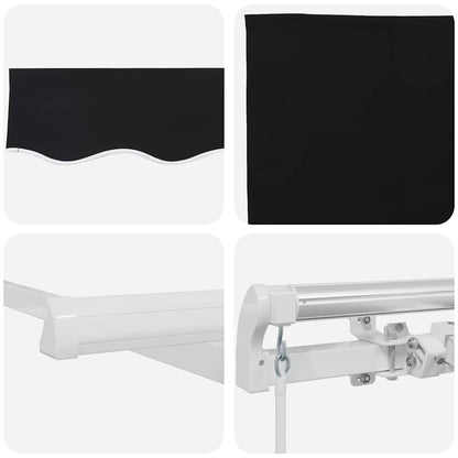 Retractable Awning Black 450 x 300 cm Polyester and Metal