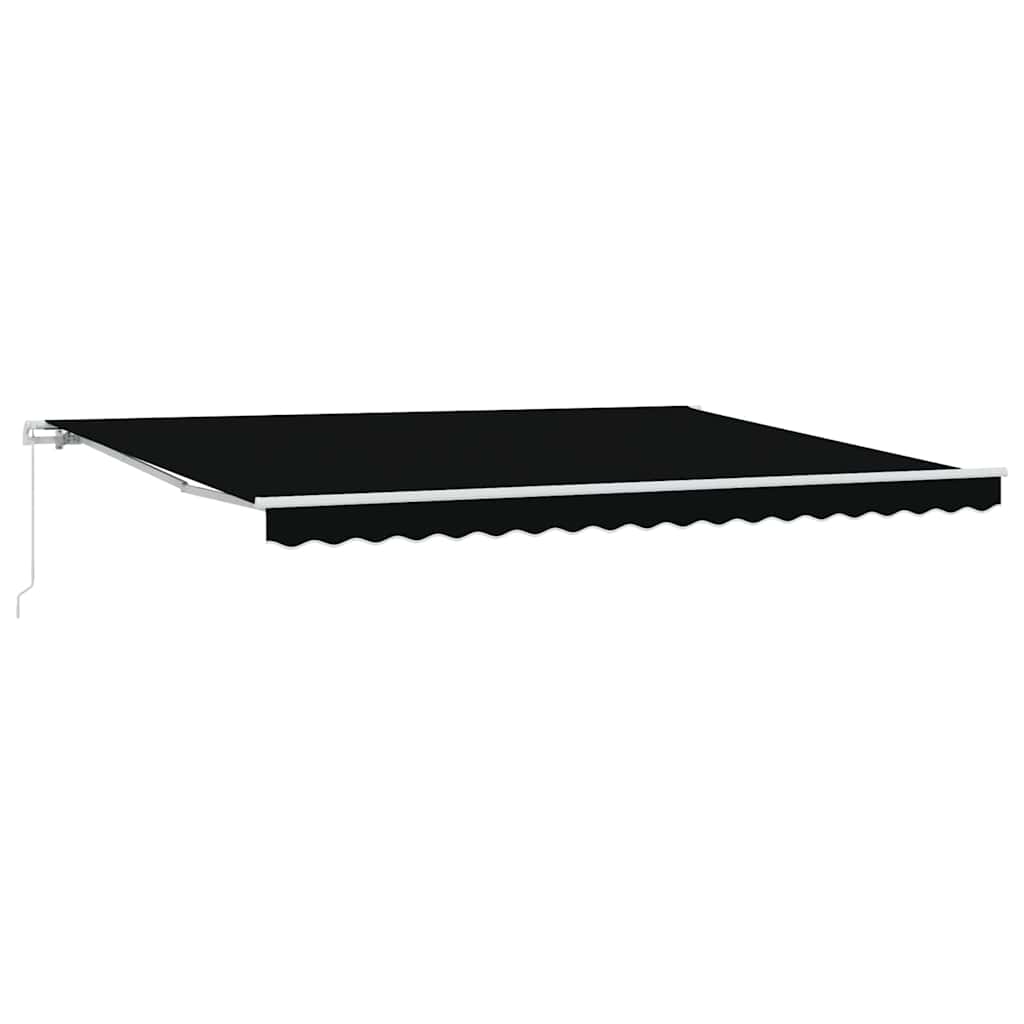 Retractable Awning Black 450 x 300 cm Polyester and Metal