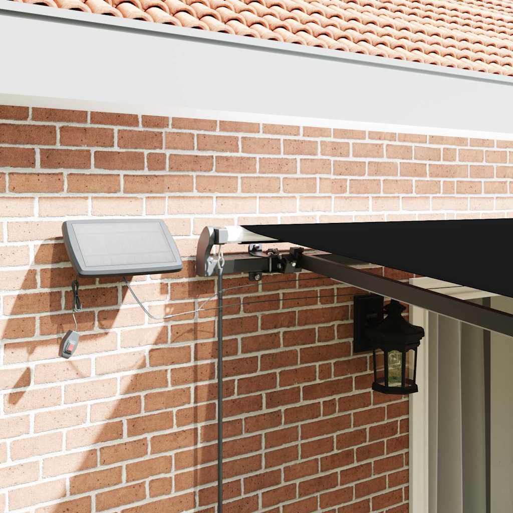 Retractable Awning Manual Black 450 x 300 cm Fabric