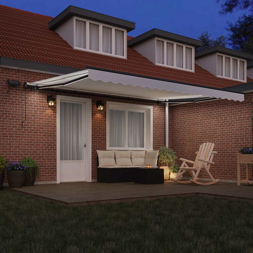 Retractable Awning Manual White 450 x 300 cm Fabric