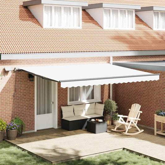 Retractable Awning Manual White 450 x 300 cm Fabric