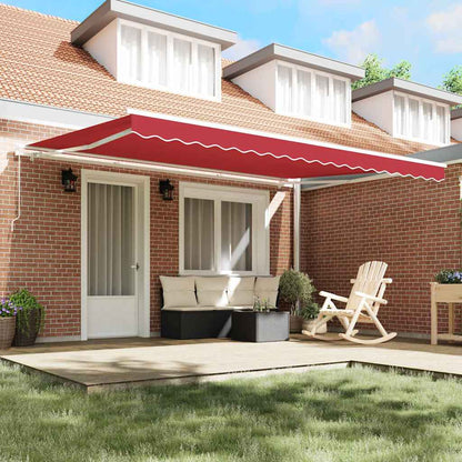 Awning Retractable Red 4.5 x 3 m Polyester and metal