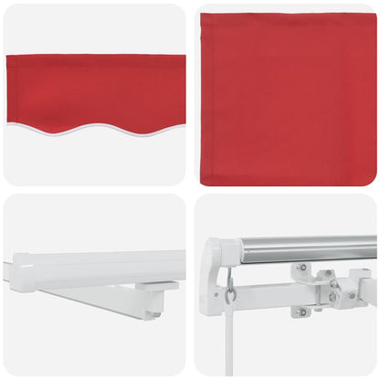 Retractable Awning with Manual Red 450 x 300 cm Fabric