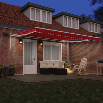 Retractable Awning with Manual Red 450 x 300 cm Fabric