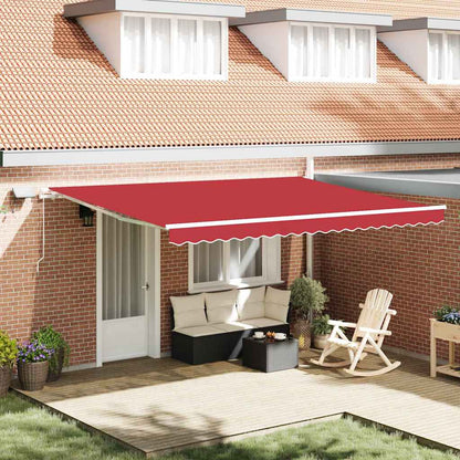 Retractable Awning with Manual Red 450 x 300 cm Fabric