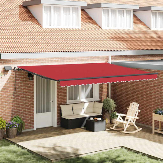 Retractable Awning Manual Red 450 x 300 cm Fabric
