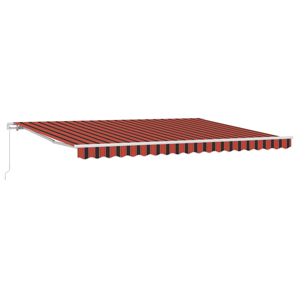 Awning Striped Orange and brown 4.5 x 3.5 m Polyester and metal