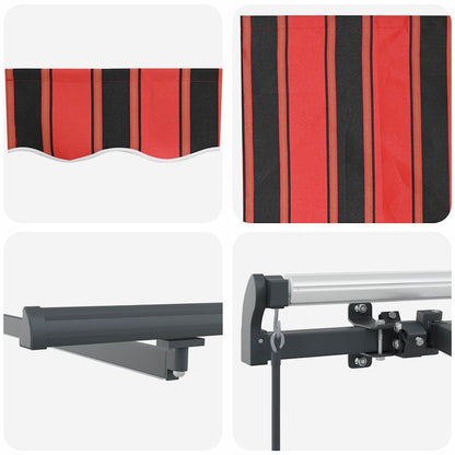 Retractable Awning Manual Orange and brown 450 x 350 cm Fabric