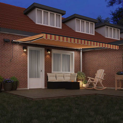 Retractable Awning Manual Yellow and orange 450 x 350 cm Fabric