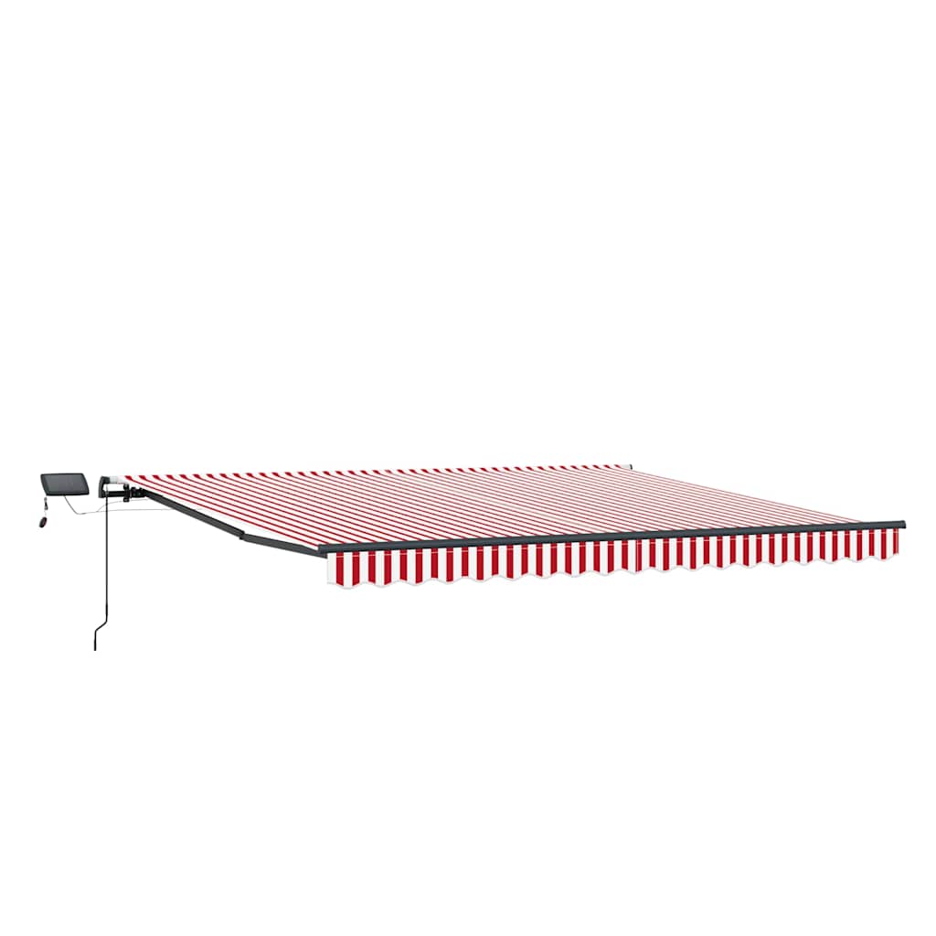 Retractable Awning Manual Red and white 450 x 350 cm Fabric